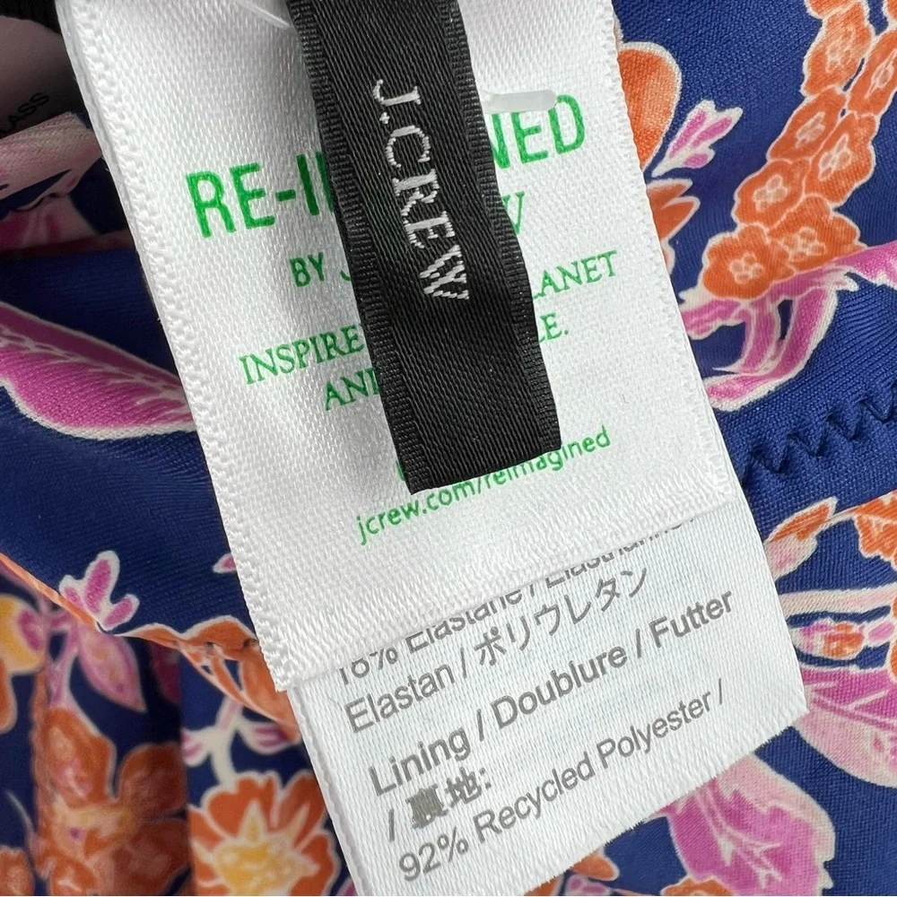 J Crew NWT Halter Cutout One-piece Swimsuit in Painted Block Print size 24